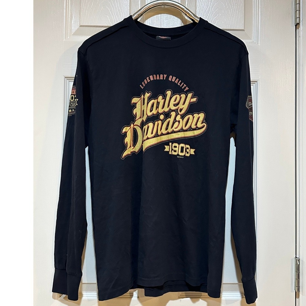 Harley Davidson Long Sleeve Shirt Mens Large St Charles Missouri Eagle Graphic